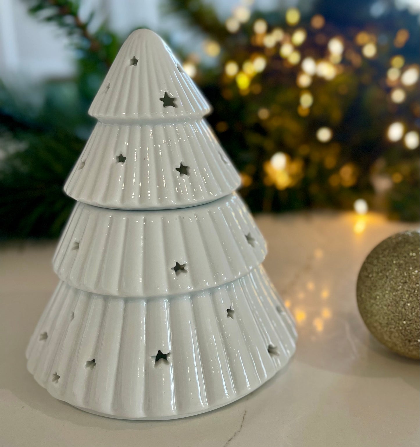 White Christmas Tree Wax/Oil Burner