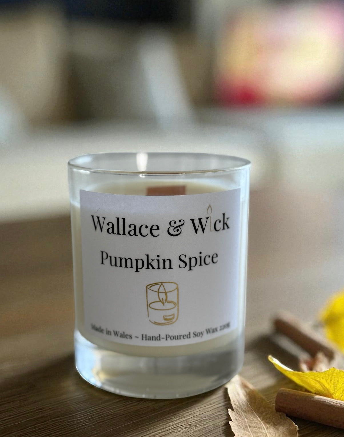 Pumpkin Spice Wooden Wick Soy Wax Candle