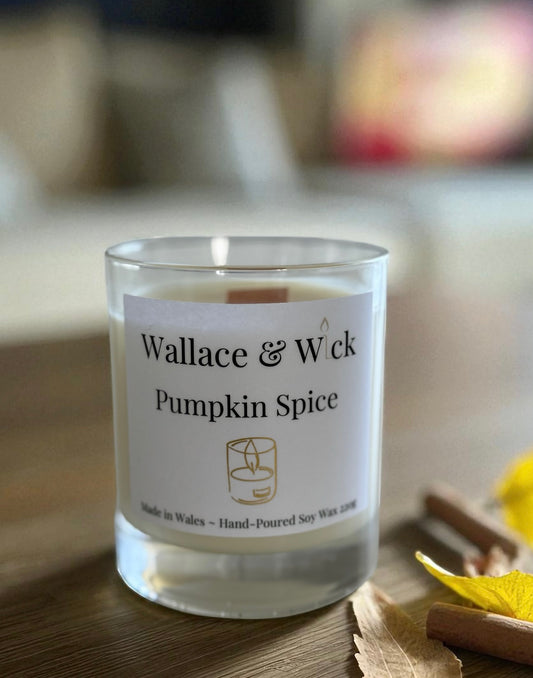 Pumpkin Spice Wooden Wick Soy Wax Candle